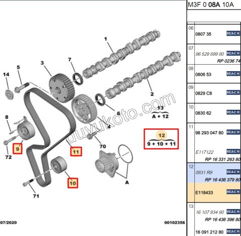 Eksantrik/Triger Kayış Seti 1.6İ 16V Benzinli EC5 134