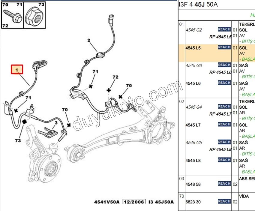 SENSOR ABS ON L P4007 P4008