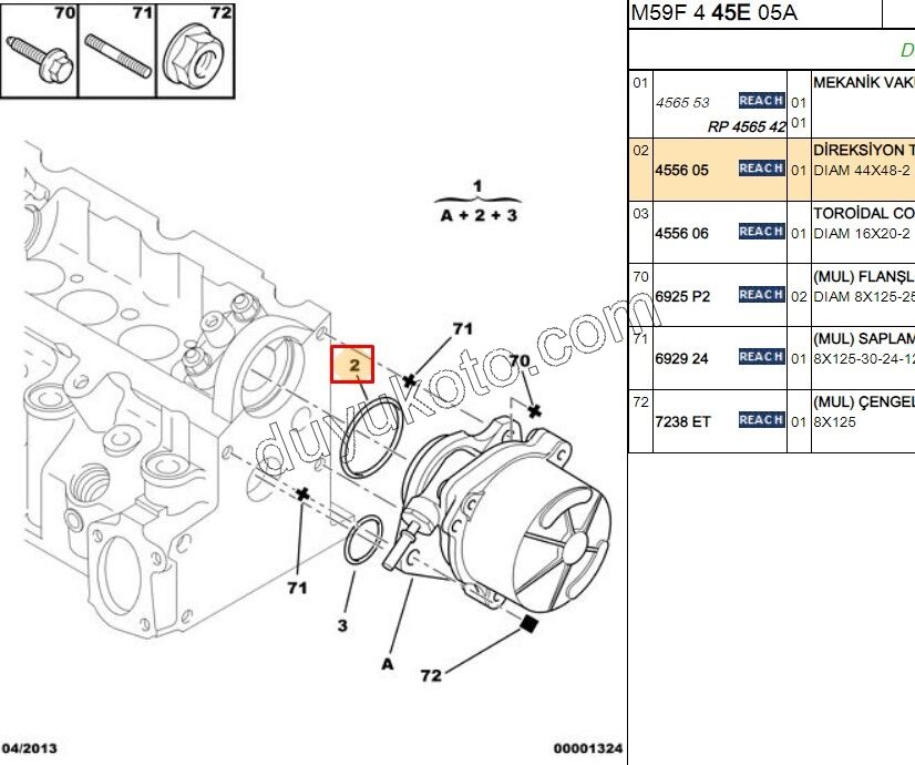 Vakum Pompası Contası (Oring) 1.9D, 98/03 BUYUK 44 X 48-2