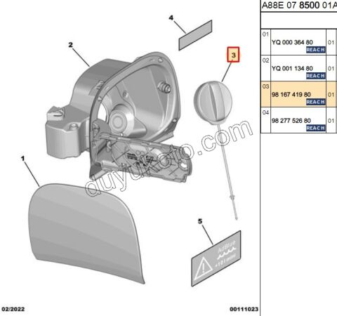 KAPAK YAKIT DEPO IC C3AIR