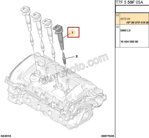 Ateşleme Bobini X 4AD EP3 1.6VTi 120HP 1.4VTI 95HP