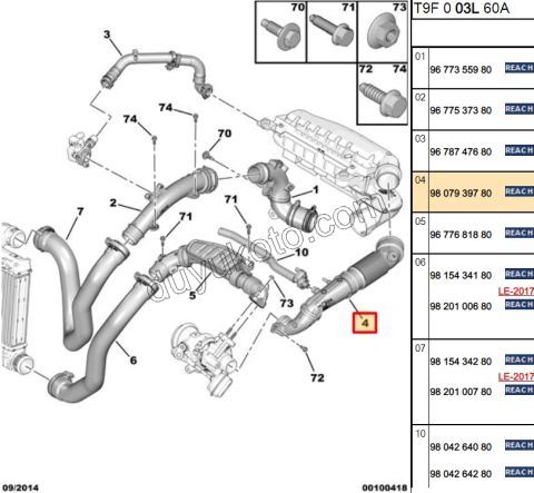 HORTUM BORU TURBO EMME HAVA + KAZAN 1.2CC 130HP ORING+