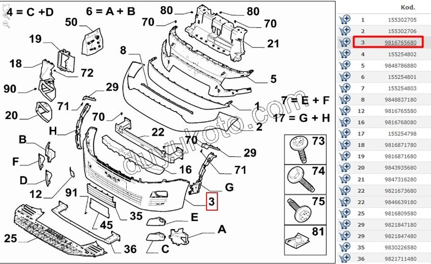 Ön Tampon Alt PRT4 DB4