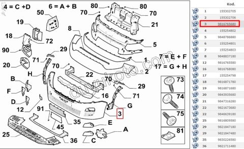 Ön Tampon Alt PRT4 DB4