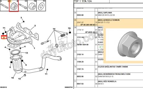 SOMUN EGZOZ MANIFOLD BAKIR 1.6HDİ Euro4/Euro5 1.5HDİ Euro6 8X125-11-17,5