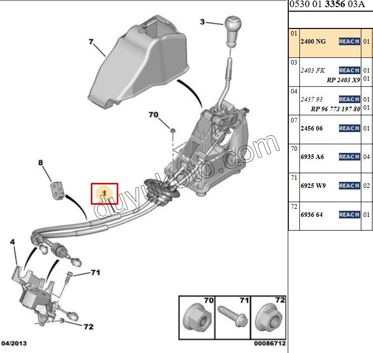 VITES HALAT TK KOMP. C42 1.4VTI 95HP 1.4VTI