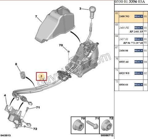 VITES HALAT TK KOMP. C42 1.4VTI 95HP 1.4VTI
