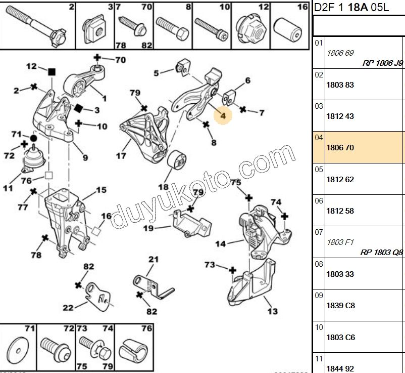 TAKOZ MOTOR ALT R SAC P407 2.0 BVA