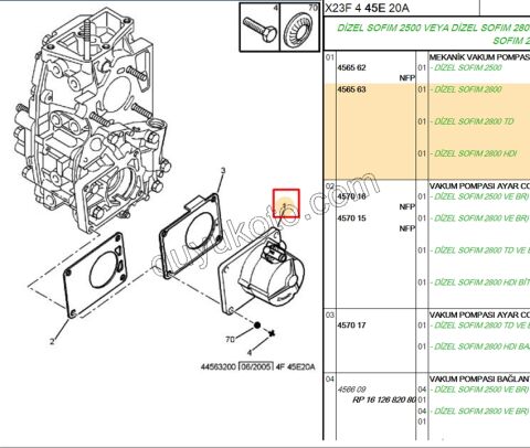 Vakum Pompası BXR1 2.8D BXR2 2.8HDI