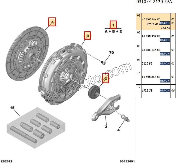 DEBRIYAJ SET BXR3MQ 2.2HDİ 140HP Euro6.3 EURO6.4
