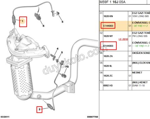 LAMBDA SENSOR ALT 1.4İ YM
