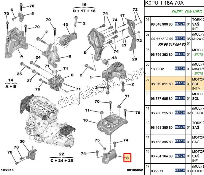 AYAK SANZUMAN TAKOZ MOTOR EXP4 ALUMINYUM