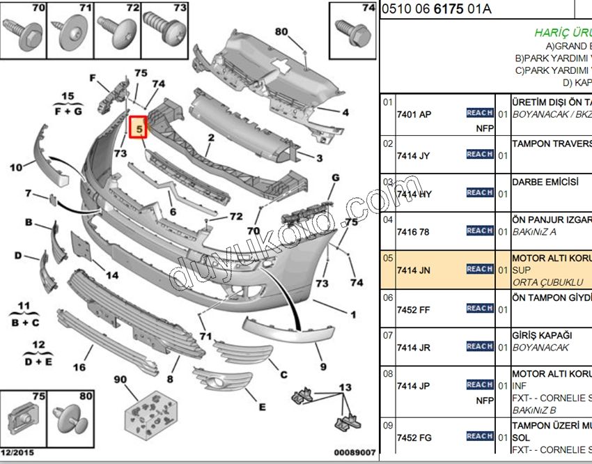 Ön Tampon Izgarası Üst C41 (INCE)