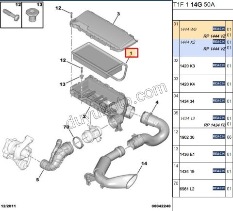 Hava Filtresi 1.4HDİ Euro4 02/11