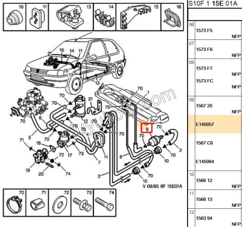 Peugeot 306 205 406 Benzin Filtresi