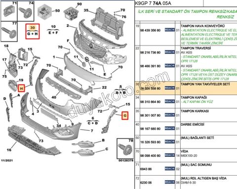 AYAK ON TAMPON YAN BAGLANTI TK PRT4 BR4 CMBE