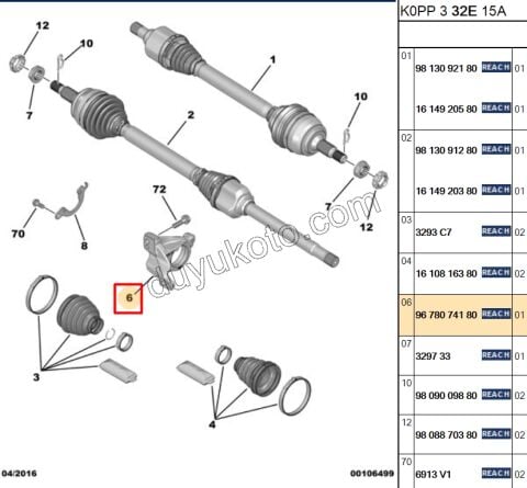 Aks Mili Sağ Orta Bağlantı Ayağı   EXP4