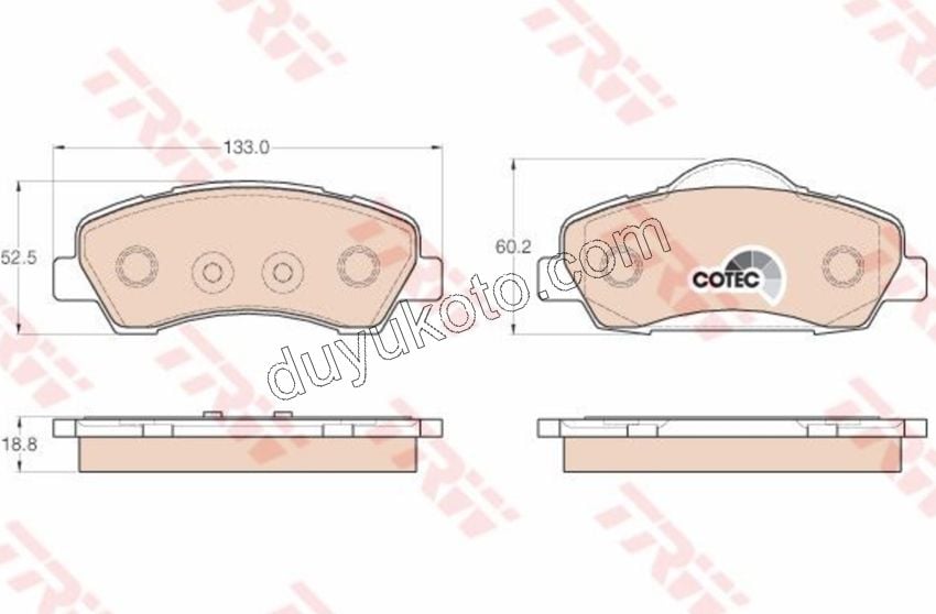 Fren Balatası Ön Tk P301 EB2 (DUZ DISK)