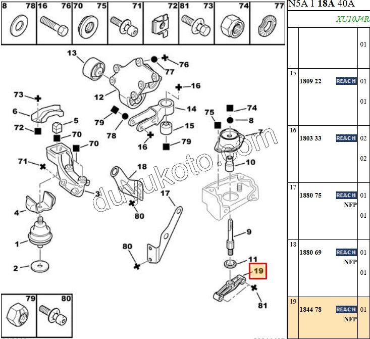 Moto Takozu Sol Bağlantı Ayağı P306 XU10J4R