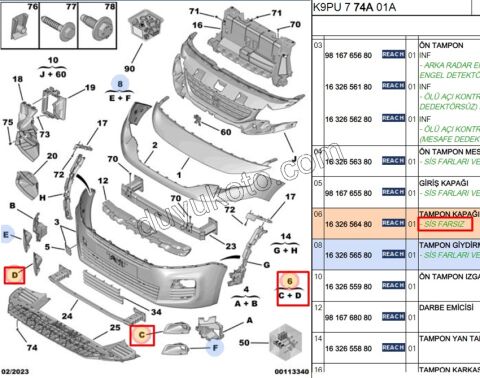 Sis Far Çerçevesi Takım PRT4 SIS YOK COMBI
