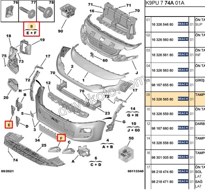 Sis Far Çerçevesi Takım PRT4 SIS+ COMBI