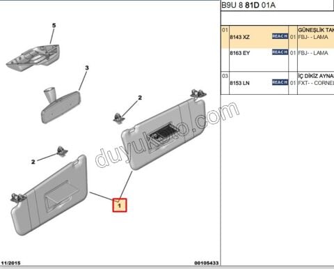 Güneşlik Takım PRT3