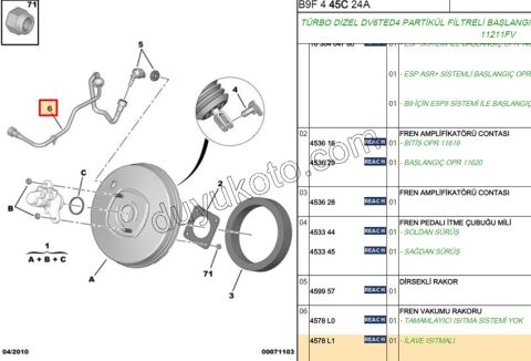 Servofren (Westinghouse) Hortumu 1.6HDİ Euro5 PRT3 P30081 P50081