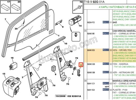 Cam Açma Kolu P206