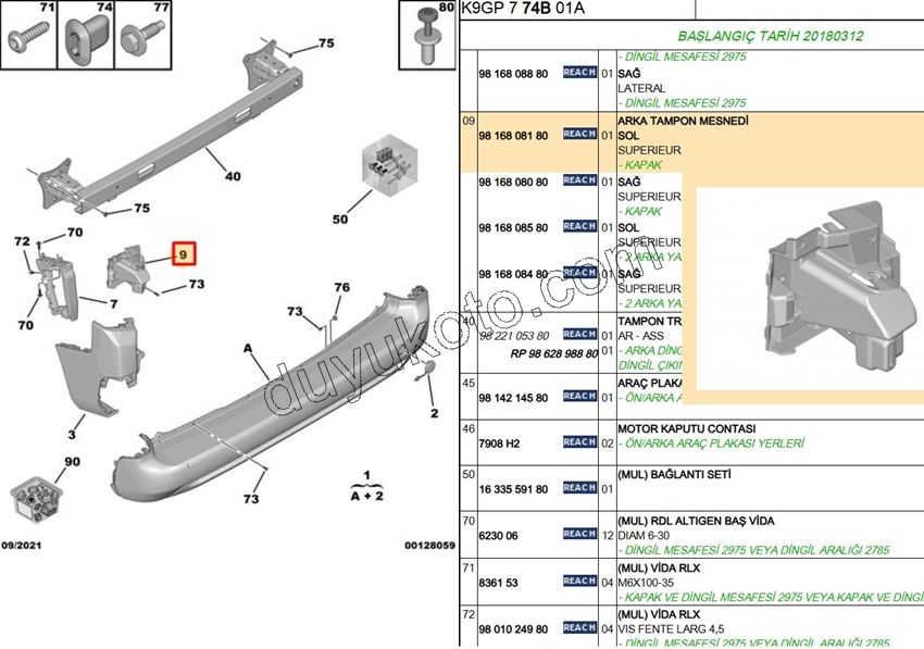 AYAK TAMPON ARKA L PRT4 CMBE