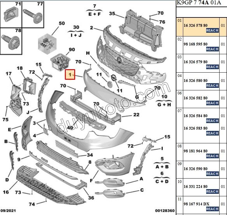 Ön Tampon Üst PRT4 CMBE