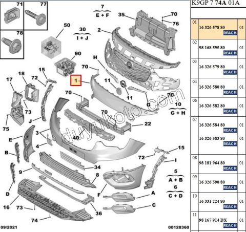 Ön Tampon Üst PRT4 CMBE