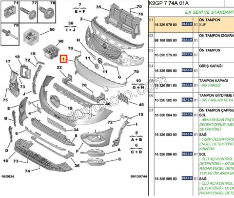 Ön Tampon Üst PRT4 CMBE