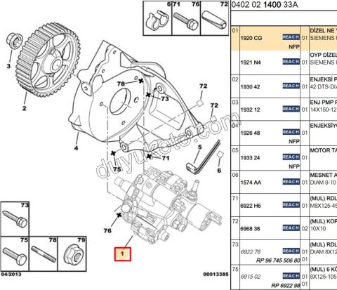 POMPA MAZOT DW10 8V PRT2 P307 P406 CONTINENTAL A2C20000502 9658195080