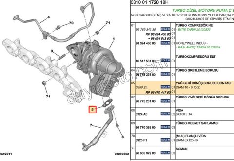 CONTA TURBO ALT BORU DCT BXR3 2.2