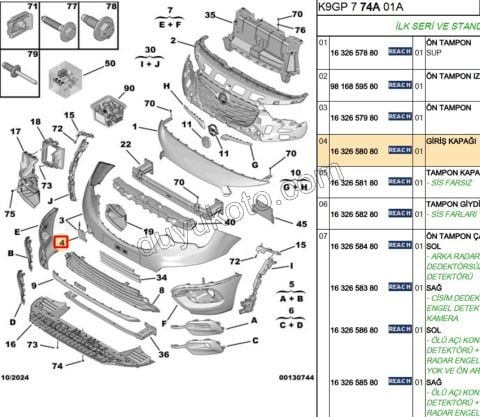 Çeki Demiri Kapağı PRT4 CMBE