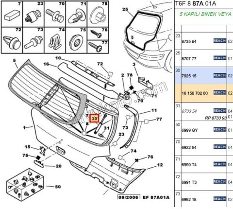 BAGAJ AMORTISOR P307