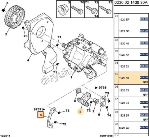 Mazot Pompası Bağlantı Ayağı DV44 P107 C1 C2 C3 SIEMENS