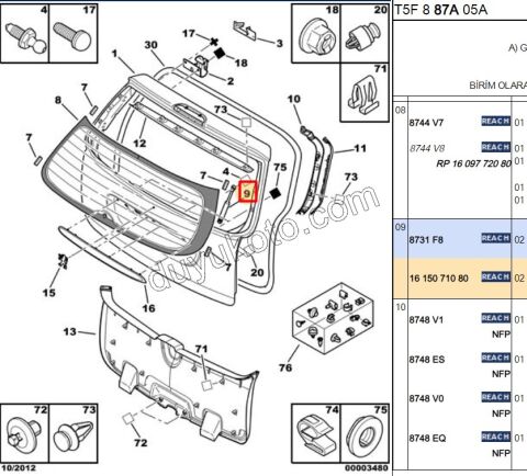 BAGAJ AMORTISOR P307SW