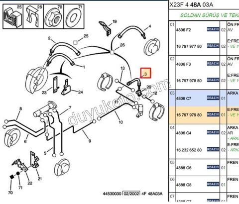 Fren Hortumu Arka  BXR1 DCT1 KAMPANA
