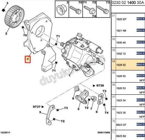 Mazot Pompası Bağlantı Ayağı DV44 P107 SIEMENES POMPA