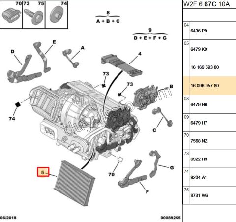 Peugeot 508 Citroen C5 Polen Filtresi 2011 / 2014