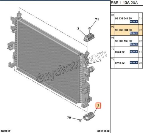 Turbo Radyatörü Alt Bağlantı Ayağı PRT4 P3082