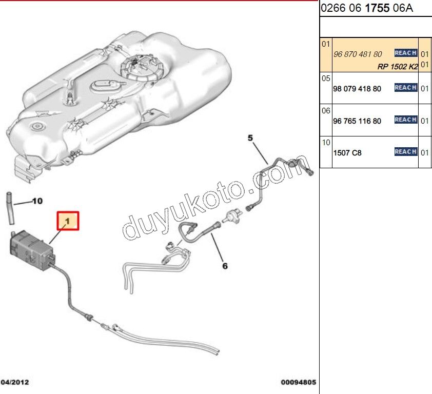 Benzin Buhar Kanister Tüpü EMICI EB2F P301