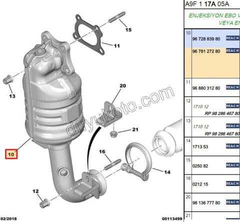 KATALIZOR EB2 P301 P3082