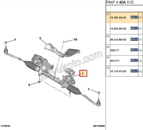 Direksiyon Kutusu KOMPLE P30082 1.5HDİ Euro6