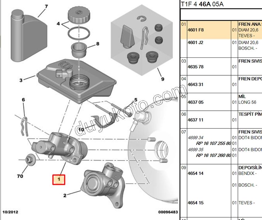 Fren Ana Merkezi P206 TU3JP 1.4HDİ Euro4 02/11 P306