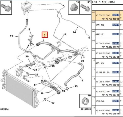 Radyatör Üst Hortumu R BXR3 EURO5