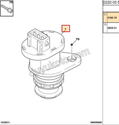 SENSOR KLM SINYAL P106 P206 P306 P307 PRT1 PRT2
