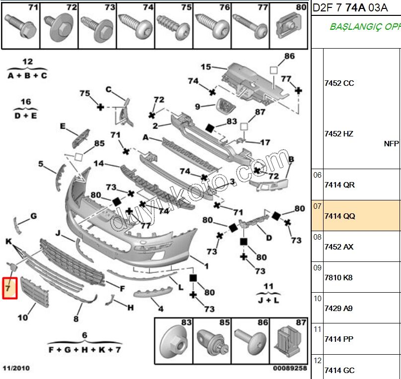 Ön Çeki Demiri Kapağı P407