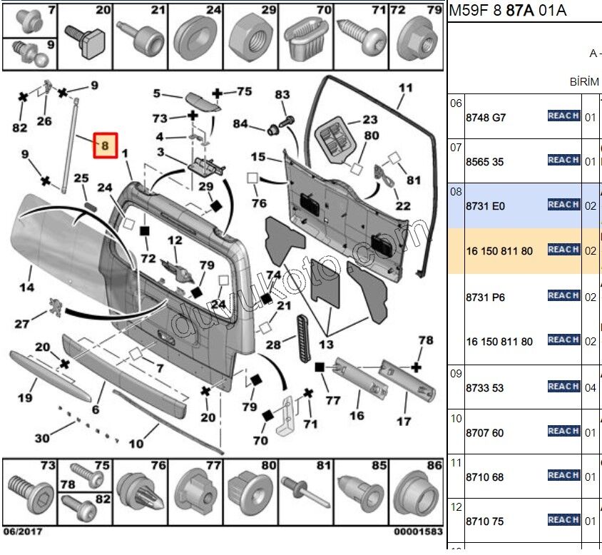 BAGAJ AMORTISOR PRT1 PRT2 1P